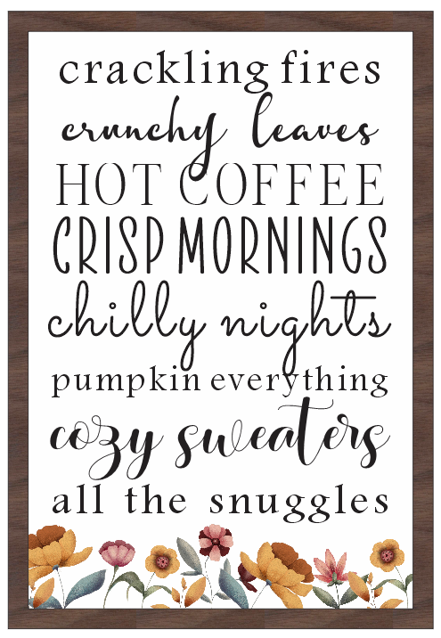 Fall Words / Fall Bucket List – Willow Hill Designs
